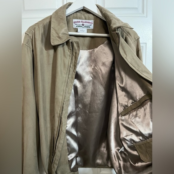 2/$40 Boca Classics Bomber Jacket XL Khaki Tan Lightweight Lined - Picture 3 of 4